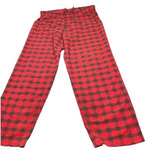 Toad&Co Red Gray Plaid Checkered Lounge Pants Men’s stretch Tie Waist Pockets XL